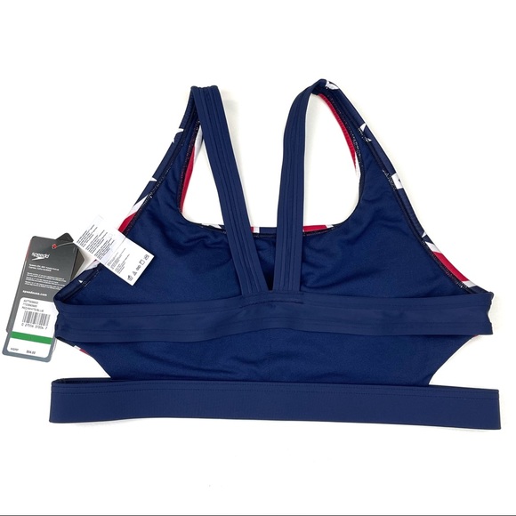 Speedo | NWT Striped Star American Flag Swim Bikini Top - Picture 4 of 6
